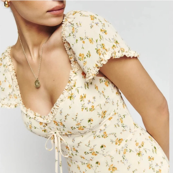 Reformation Maebry Floral Midi Dress | Size 0 - Picture 3 of 9